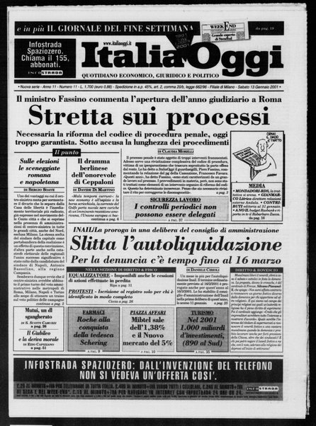 Italia oggi : quotidiano di economia finanza e politica